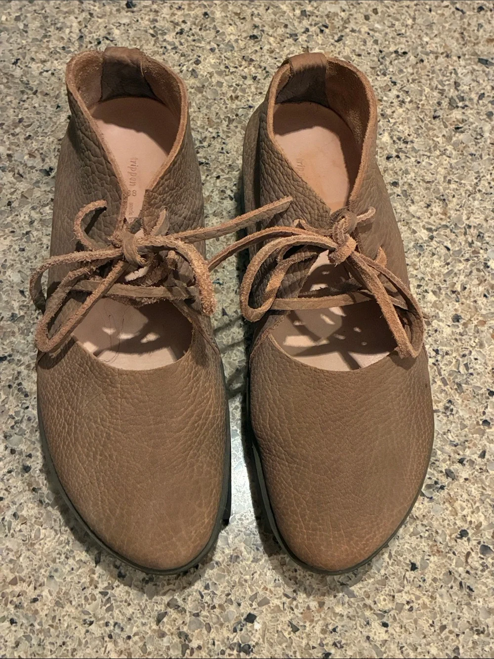 Women’s EU 38 trippen Leather Lace-Up Platform Shoes. Made in Germany